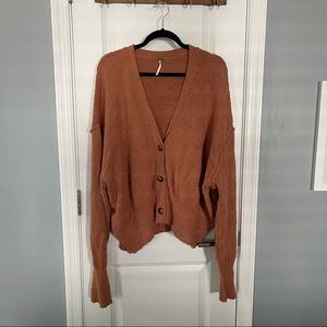 Free People Rust Cardigan Sweater